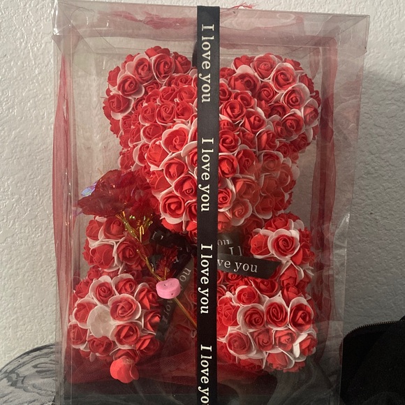 Rose Bear with Red and Pink Roses - Picture 1 of 1